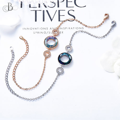 Pulsera aros brillantes con cristales Swarovski