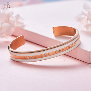 Puñera "love you forever" con cristales Swarovski