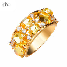 Cargar imagen en el visor de la galería, Anillo brillo dorado con cristales Swarovski