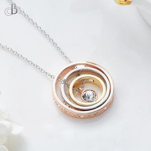 Collar aros de tres oros con cristal Swarovski