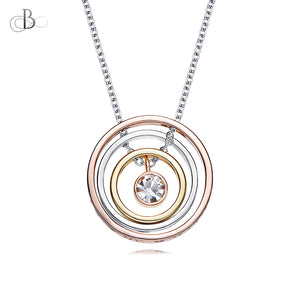 Collar aros de tres oros con cristal Swarovski