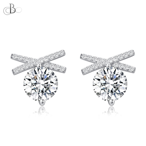 Aretes de plaata punto de luz con zirconia Swarovski