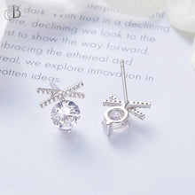 Cargar imagen en el visor de la galería, Aretes de plaata punto de luz con zirconia Swarovski
