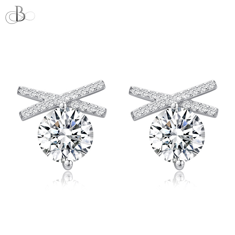 Aretes de plaata punto de luz con zirconia Swarovski