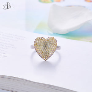 Anillo de plata corazón brillante con cristales Swarovski