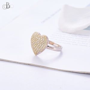 Anillo de plata corazón brillante con cristales Swarovski