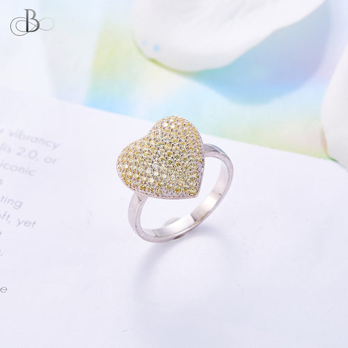 Anillo de plata corazón brillante con cristales Swarovski