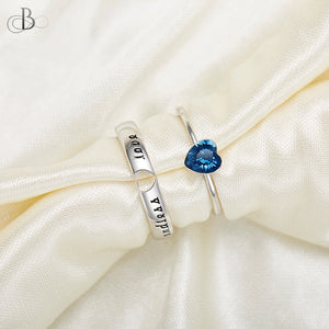 Anillo para parejas de plata "endless love"con cristal Swarovski