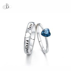 Anillo para parejas de plata "endless love"con cristal Swarovski