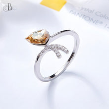 Cargar imagen en el visor de la galería, Anillo de plata brillo topacio con cristales Swarovski