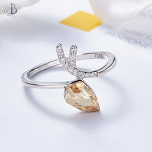 Cargar imagen en el visor de la galería, Anillo de plata brillo topacio con cristales Swarovski
