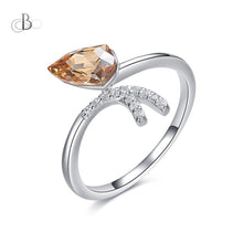 Cargar imagen en el visor de la galería, Anillo de plata brillo topacio con cristales Swarovski
