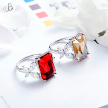 Cargar imagen en el visor de la galería, Anillo de plata en corte princesa con cristales Swarovski