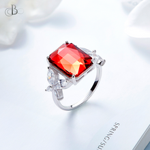 Cargar imagen en el visor de la galería, Anillo de plata en corte princesa con cristales Swarovski