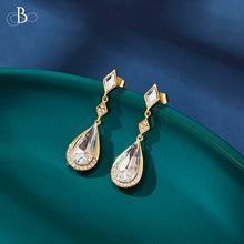Cargar imagen en el visor de la galería, Aretes de plata gota brillante con cristales Swarovski