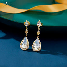 Cargar imagen en el visor de la galería, Aretes de plata gota brillante con cristales Swarovski