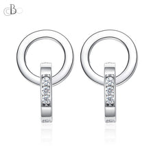 Cargar imagen en el visor de la galería, Aretes de plata eslabones mixtos con cristales Swarovski
