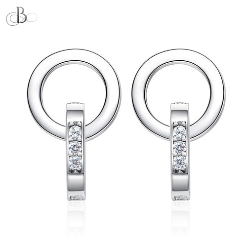 Aretes de plata eslabones mixtos con cristales Swarovski