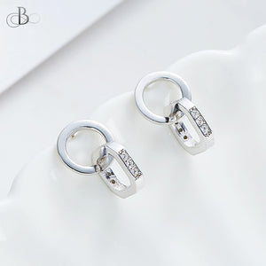 Aretes de plata eslabones mixtos con cristales Swarovski