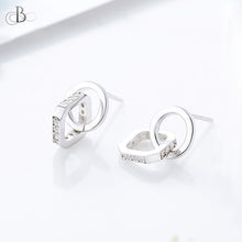 Cargar imagen en el visor de la galería, Aretes de plata eslabones mixtos con cristales Swarovski