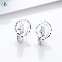 Cargar imagen en el visor de la galería, Aretes de plata eslabones mixtos con cristales Swarovski