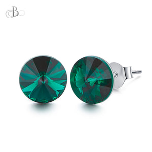Aretes de plata puntos de luz en colores variados