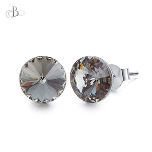 Aretes de plata puntos de luz en colores variados