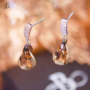 Aretes colgantes gotas de brillo con cristales Swarovski