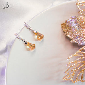 Aretes colgantes gotas de brillo con cristales Swarovski
