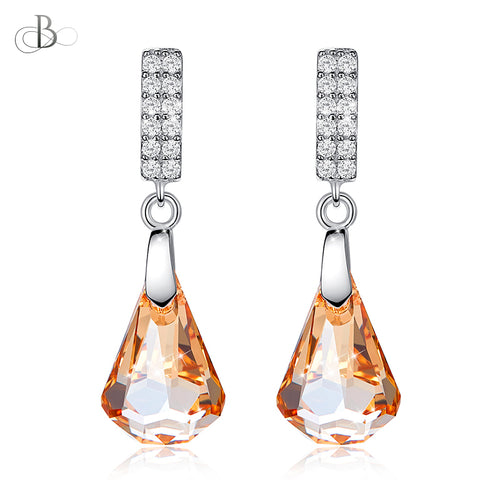 Aretes colgantes gotas de brillo con cristales Swarovski