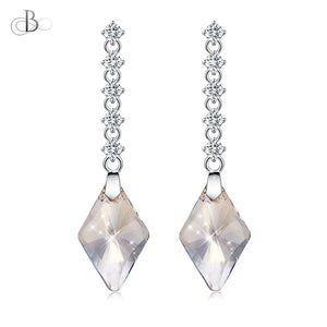 Aretes colgantes de plata con zirconia y cristales Swarovski