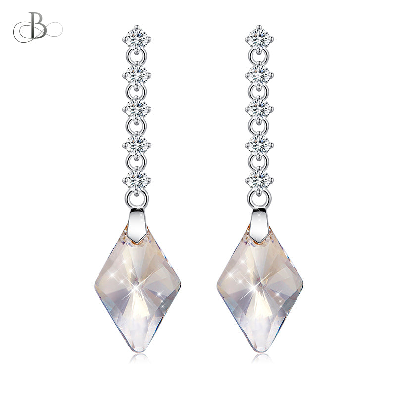 Aretes colgantes de plata con zirconia y cristales Swarovski