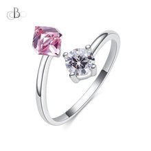 Cargar imagen en el visor de la galería, Anillo puntos de luz y color rosa con cristales Swarovski