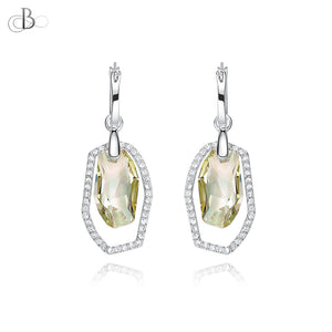 Aretes cristal colgante color topacio con cristales Swarovski