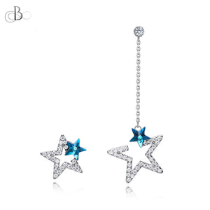 Aretes colgantes de estrella brillante con cristales Swarovski