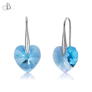 Aretes de plata corazones de colores con cristal Swarovski
