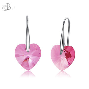 Aretes de plata corazones de colores con cristal Swarovski