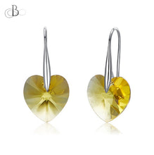 Cargar imagen en el visor de la galería, Aretes de plata corazones de colores con cristal Swarovski