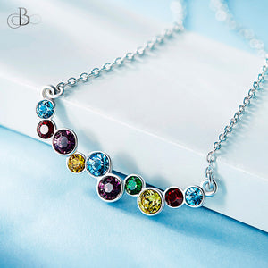 Collar de plata multicolor con cristales Swarovski
