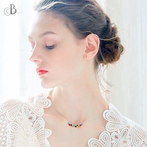 Collar de plata multicolor con cristales Swarovski