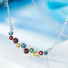 Cargar imagen en el visor de la galería, Collar de plata multicolor con cristales Swarovski