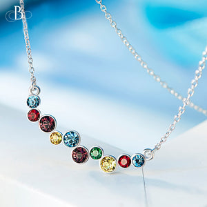 Collar de plata multicolor con cristales Swarovski