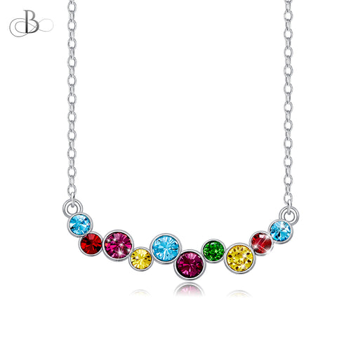 Collar de plata multicolor con cristales Swarovski