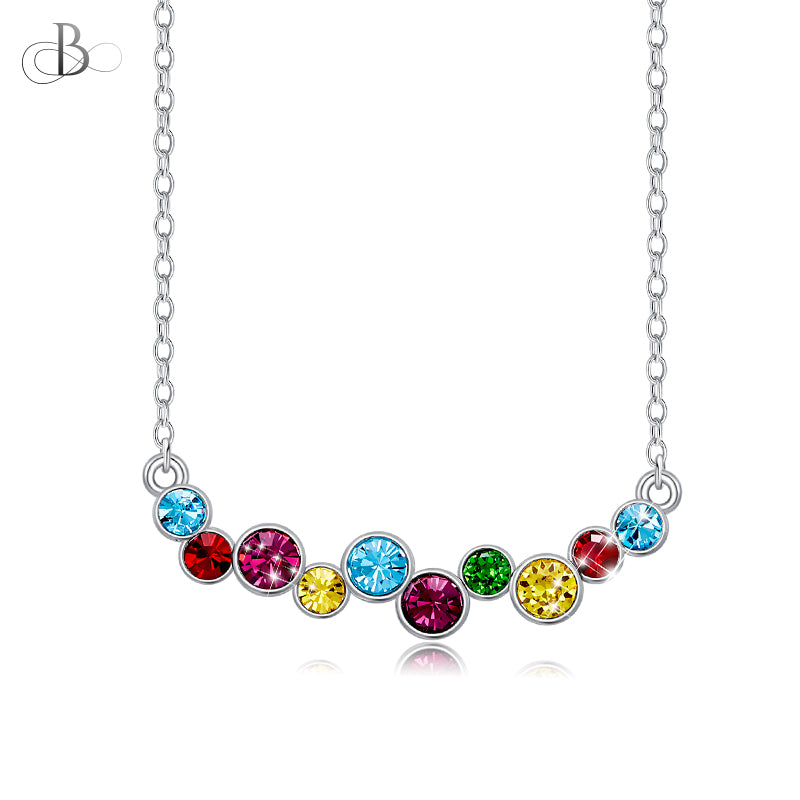Collar de plata multicolor con cristales Swarovski