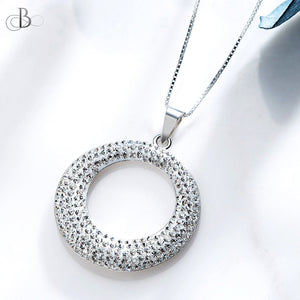 Collar de plata aro recubierto con cristales Swarovski