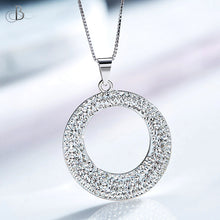 Cargar imagen en el visor de la galería, Collar de plata aro recubierto con cristales Swarovski