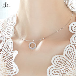 Collar de plata aro recubierto con cristales Swarovski