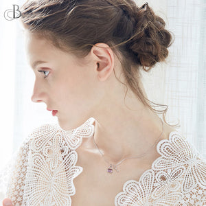 Collar de plata candado y llave con cristales Swarovski