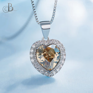 Corazones con cristales Swarovski multicolores de plata