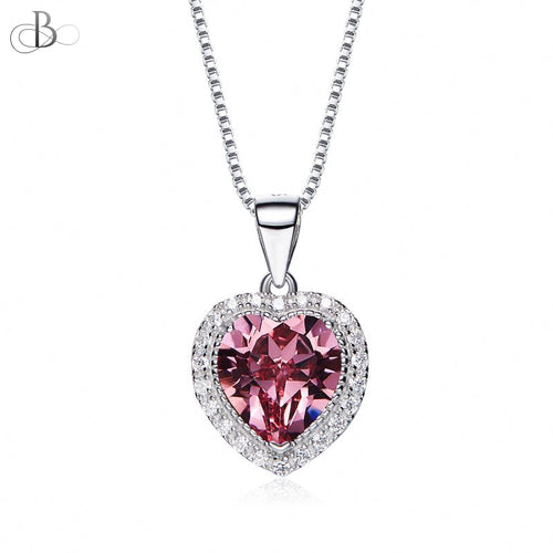 Corazones con cristales Swarovski multicolores de plata